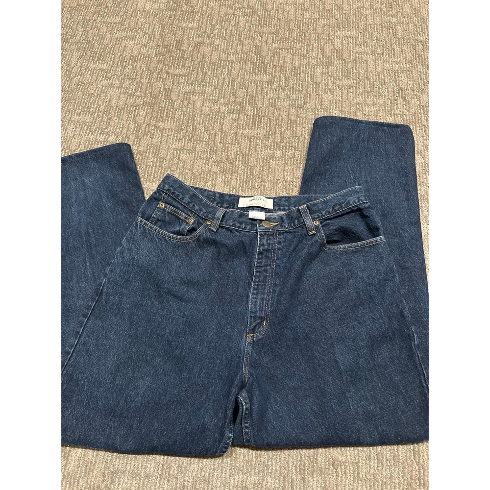 LL Bean Double L Relaxed Fit Jeans Womens 16M/T Dark Wash High Rise Straight Leg